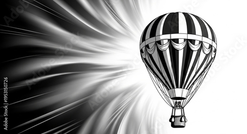 Hot Air Balloon Flying High.