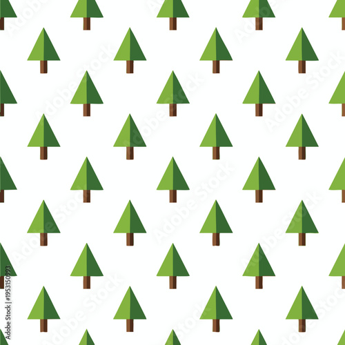 Free Download Geometric evergreen trees with brown trunks repeat in a seamless pattern - GFXLoad