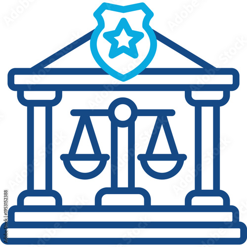 Court Justice line color icon