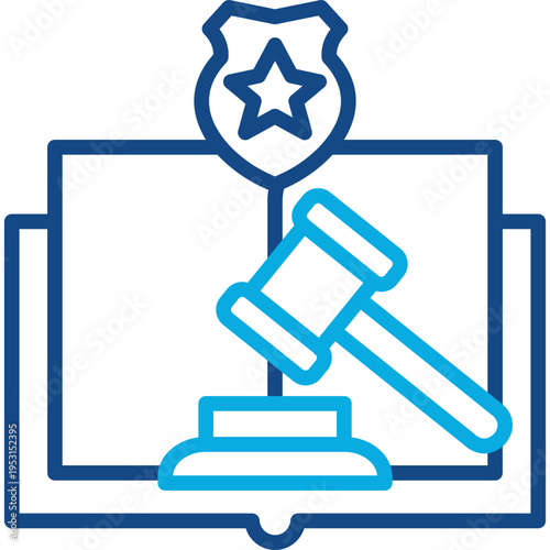 Criminal Law line color icon