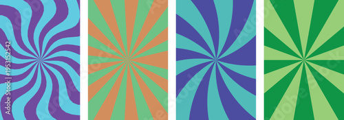 Groovy Swirl Line Pattern Background, Abstract Psychedelic Sunburst Radial Waves, Retro 70s Funky Disco Vector Burst Texture