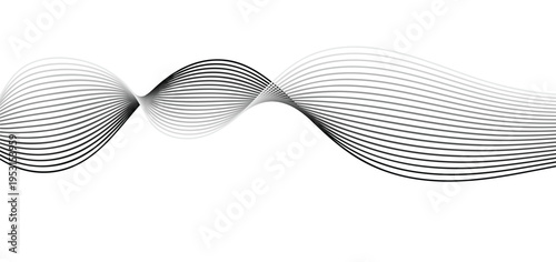 Abstract Waveform Gradient Lines on White Background Keywords: abstract, wave, waveform