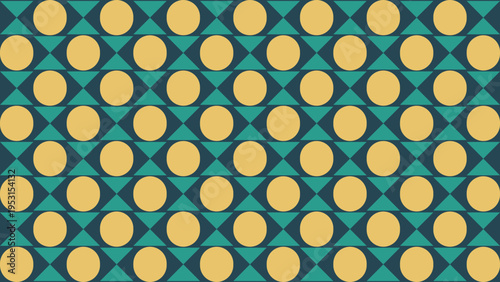 Geometric Pattern with Circles and Diamonds