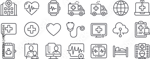 Healthcare and Medical Icons Set vector illustration