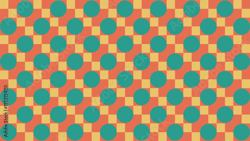 Retro Geometric Pattern with Circles and Squares