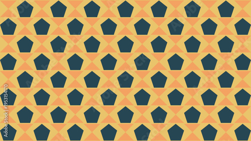 Abstract Geometric Pattern with Pentagons and Diamonds