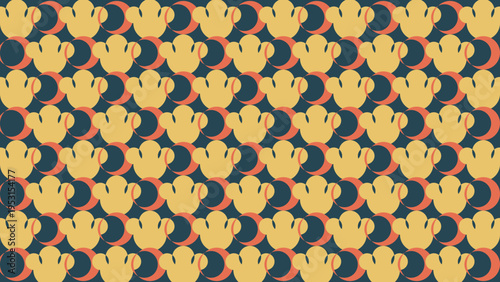 Abstract Pattern with Gold Floral Motifs