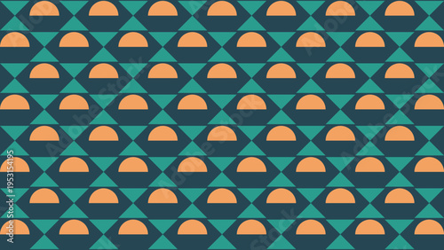 Geometric Pattern with Semicircles and Triangles