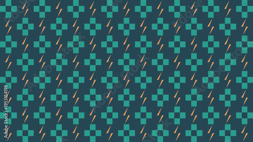 Geometric Cross and Stripe Repeating Pattern