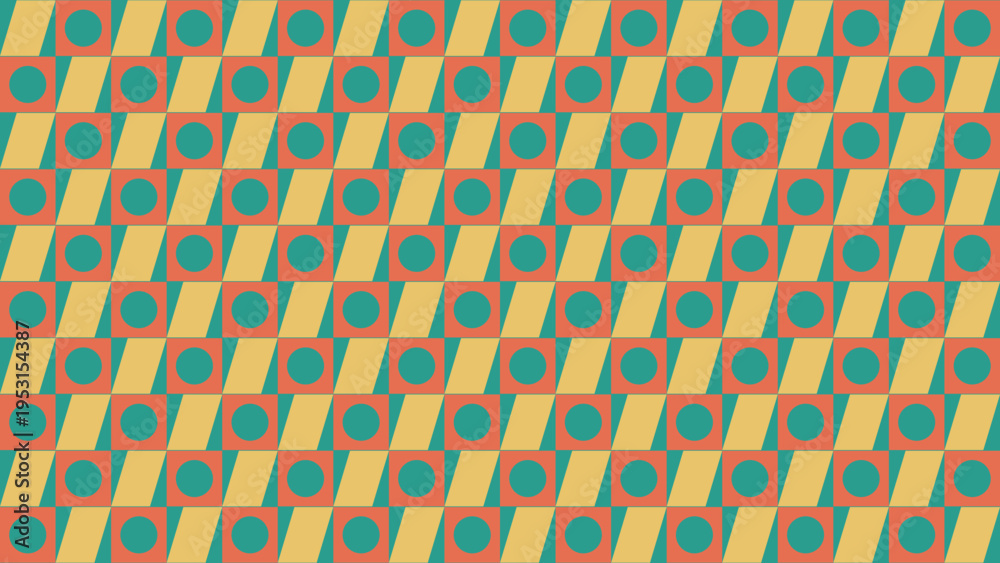 Obraz premium Retro Geometric Pattern With Circles And Rectangles