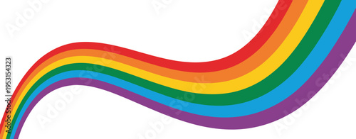Rainbow Wave on White Background curve spectrum