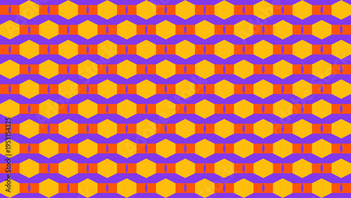 Geometric Pattern with Hexagons and Rectangles
