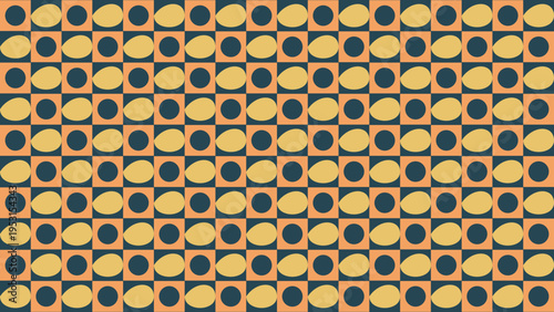 Retro Geometric Pattern with Squares and Ellipses