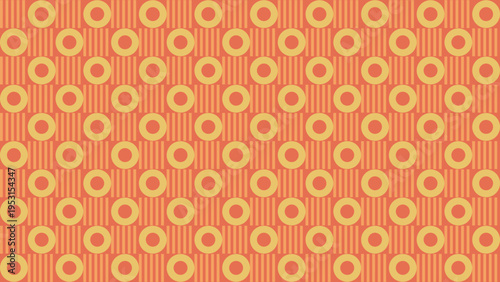Seamless Pattern of Doughnut Shapes on Striped Background