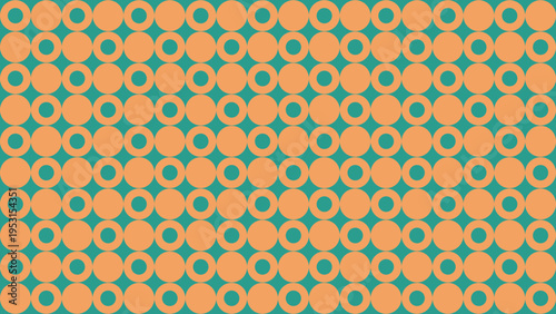 Retro Circles Pattern in Teal and Orange