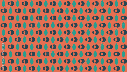 Abstract Pattern with Geometric Shapes on Orange Background