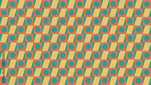 Retro Geometric Pattern With Circles And Rectangles