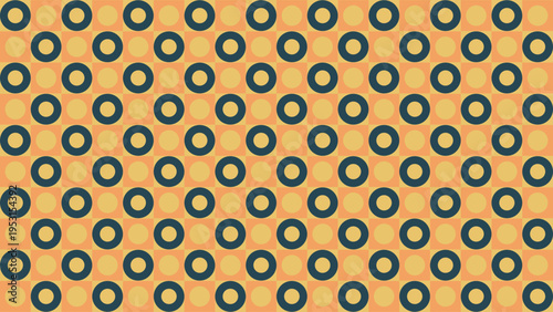 Retro Polka Dot Pattern on Orange Background