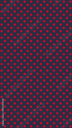 Red Polka Dots on Dark Blue Background vector background