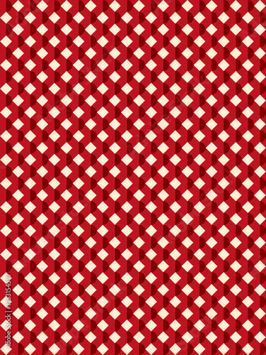 Red and Cream Geometric Diamond Pattern vector background
