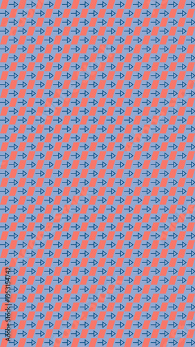 Geometric Repeating Pattern in Pink and Blue vector background