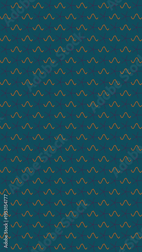 Geometric Wavy Pattern on Teal Background vector background