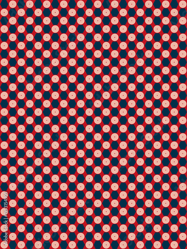 Retro Pink Polka Dots on Navy and Red vector background