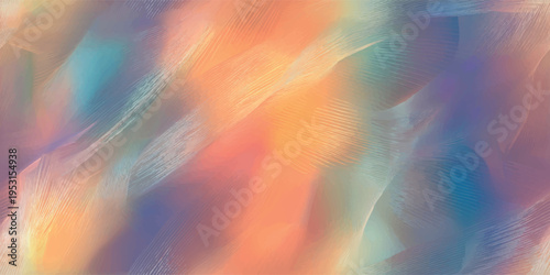 Abstract ethereal veil seamless pattern with flowing colorful lines and soft light for branding, stationery, and elegant textiles.