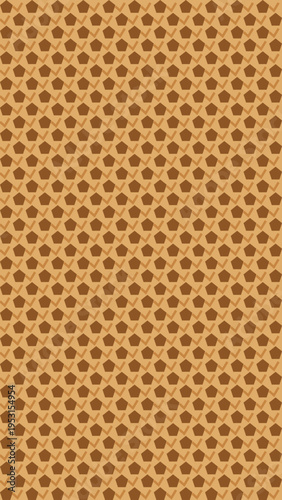 Brown Pattern with Pentagons and X Shapes vector background