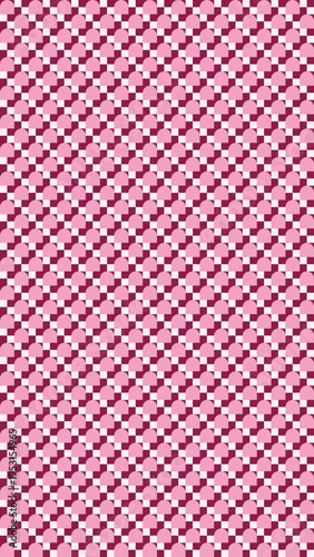 Pink and White Houndstooth Pixel Pattern vector background