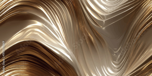 Premium liquid gold and bronze waves seamless pattern with metallic reflections and flowing silk texture.