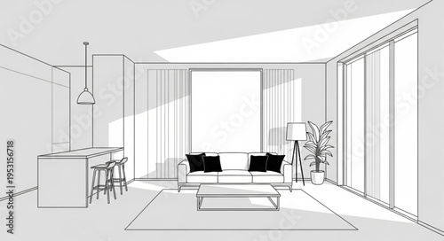 Modern Living Room Interior Design.