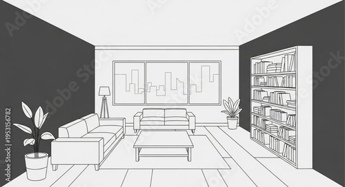 Modern living room interior design.