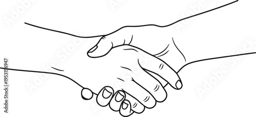 Two hands shaking in a firm and friendly handshake gesture.