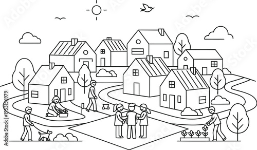 Intricate medieval castle illustration with detailed architectural and landscape elements