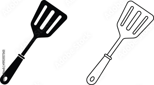 Kitchen Spatula Icon Set Vector