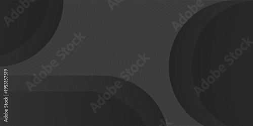 Dark black background abstract 3D geometric with wave effect decoration. Vector illustration