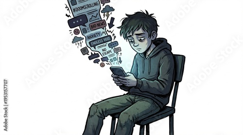 Youth facing smartphone stress, social media anxiety, and mental health challenges from digital communication overload