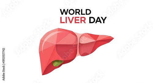 World liver day awareness graphic with organ