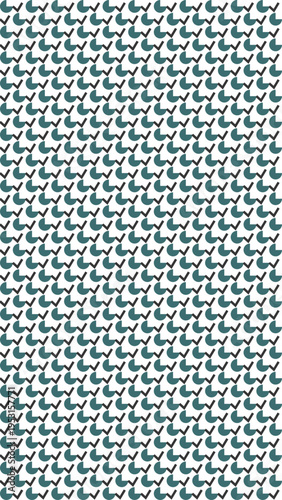 Repeating Dark Green Shapes on White Background