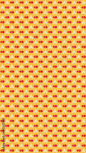 Geometric Repeating Pattern in Orange and Red
