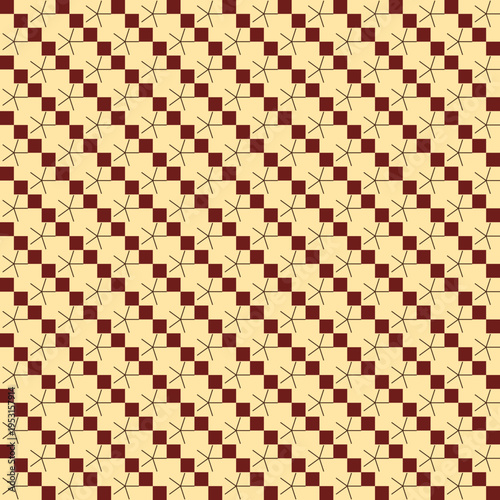 Abstract Geometric Pattern with Squares and Star Shapes