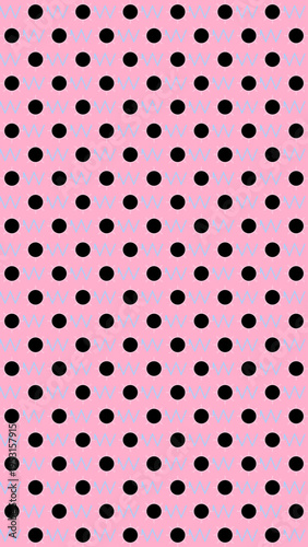 Pink Background with Black Polka Dots
