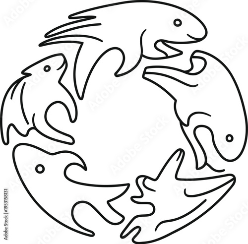 Ancient celtic knot design featuring mythical creatures surrounding the globe