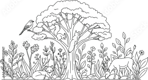 Intricate network of interconnected branches forming a dense and complex tree structure
