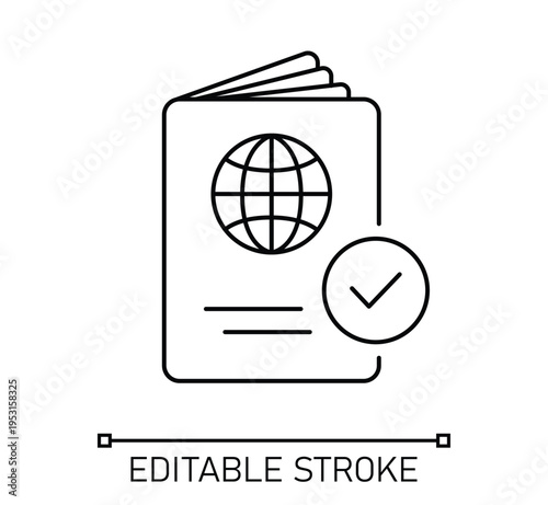 Global Passport  and Travel Verification Icon