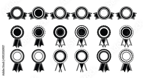 Collection of vintage-style achievement and award medals in various designs and colors