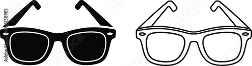 Sunglasses Icon Set Black And White Design Vector