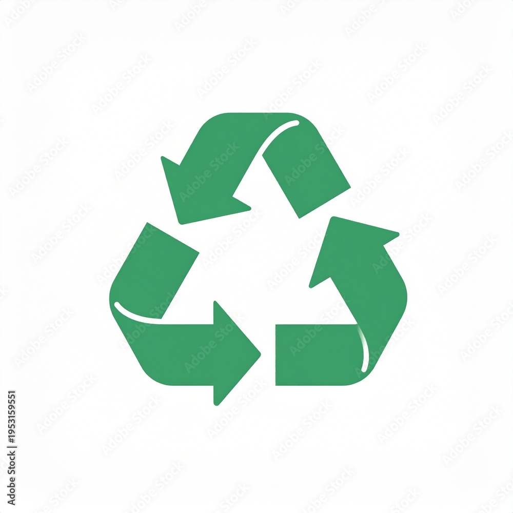 Fototapeta premium 3d recycling symbol loop green arrows eco sustainability concept icon