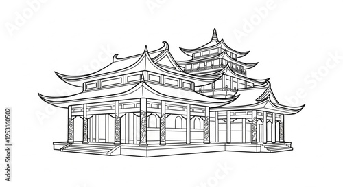 Traditional Chinese Pagoda Architecture.